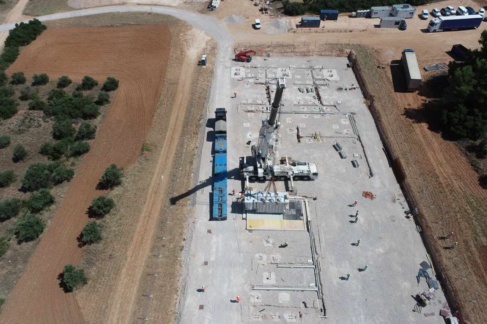 Obra de la subestación de evacuación del parque solar de Bolarque